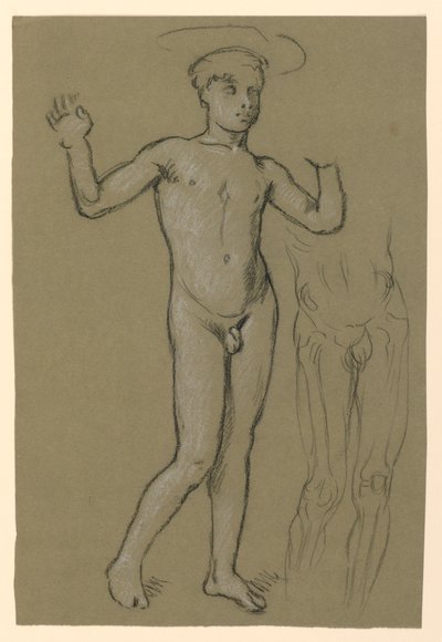 studium figury do projektu fontanny autorstwa Elihu Vedder