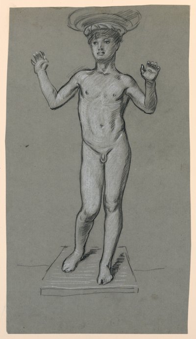 studium figury do projektu fontanny autorstwa Elihu Vedder