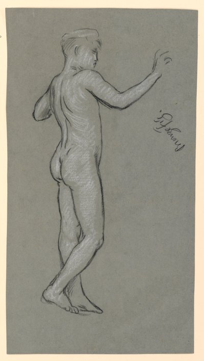 studium figury do projektu fontanny autorstwa Elihu Vedder