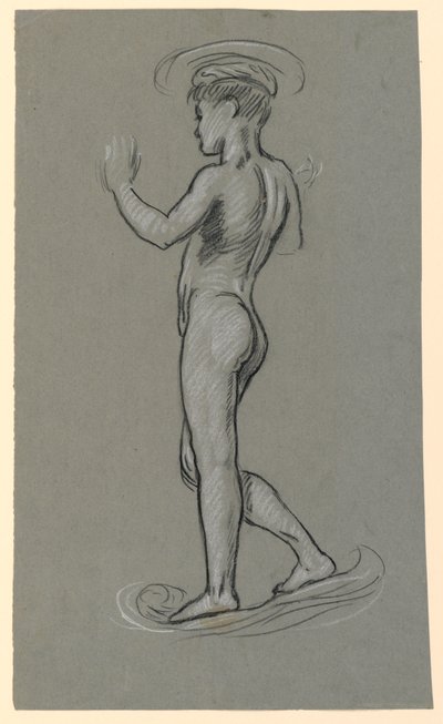 studium figury do projektu fontanny autorstwa Elihu Vedder