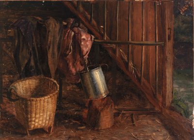 Wnętrze stajni autorstwa Eliphalet Fraser Andrews