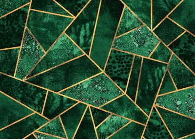 Szmaragdowy wzór geometryczny autorstwa Elisabeth Fredriksson