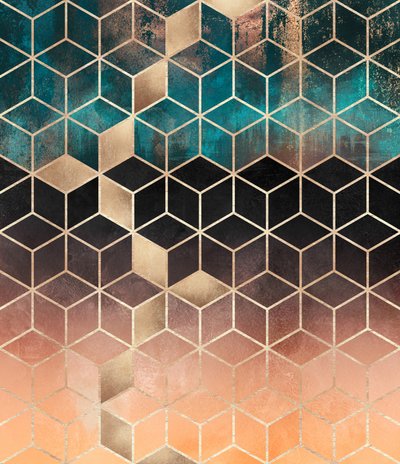 Złoty wzór geometryczny w stylu ombre autorstwa Elisabeth Fredriksson