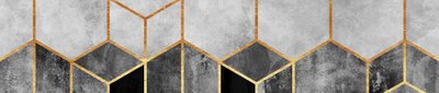 Złoty marmur w geometryczne wzory autorstwa Elisabeth Fredriksson