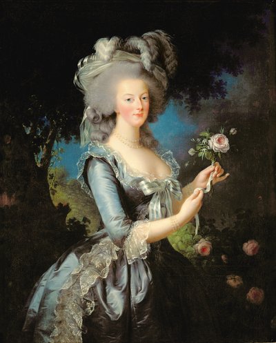 Marie Antoinette z różą autorstwa Elisabeth Louise Vigee Lebrun