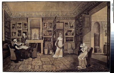 Salon w Domu Księcia Iwana Iwanowicza Bariatinsky (1772-1825) w Altona (Rysunek w Domu Bariatinsky w Altona). Rysunek Marie Louise Elisabeth Vigee-Lebrun (Vigee Lebrun) (1755-1842) autorstwa Elisabeth Louise Vigee Lebrun