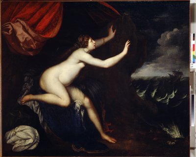 Riyadane (Riyadane) usiadł na Abandon. Malowanie Elisabetty Sirani (1638-1665). Huille sur Toile autorstwa Elisabetta Sirani