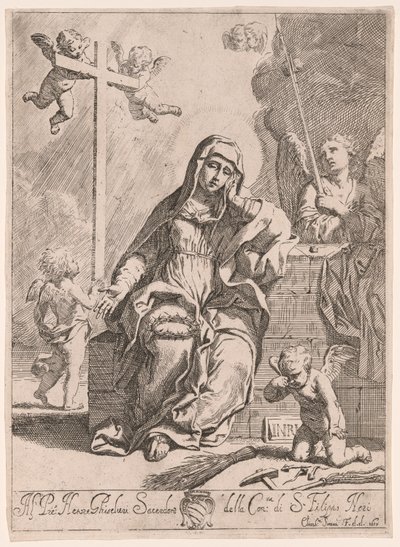 Madonna Bolesna z symbolami Męki Pańskiej autorstwa Elisabetta Sirani