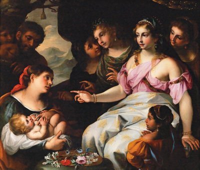 Znalezienie Mojżesza. autorstwa Elisabetta Sirani