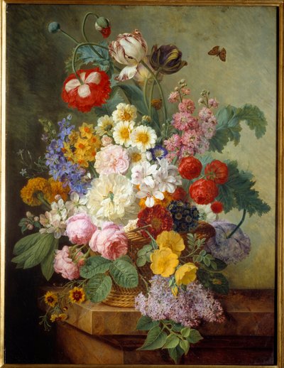 Kwiaty w obrazie Rocaille Elise Bruyere (1776-1842) 1836 Nd. 0,84x0,64 m Rouen, musee des Beaux Arts - Kwiaty w skale. Obraz Elise Bruyere (1776-1842) autorstwa Elise Bruyere