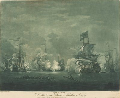 Walka w latach 1672, 1720. autorstwa Elisha Kirkall