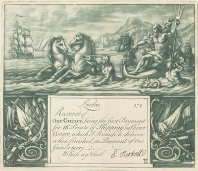 Potwierdzenie subskrypcji (Neptun i Juno) autorstwa Elisha Kirkall, after George Vertue, after Louis Chéron