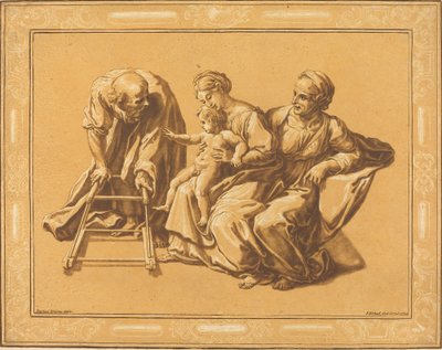 Święta Rodzina autorstwa Elisha Kirkall, after Giulio Romano
