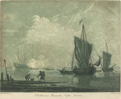 Scena wysyłki z kolekcji Aleksandra Nisbita autorstwa Elisha Kirkall after Willem van de Velde the Elder