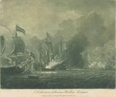 Scena wysyłki z kolekcji Johna Hadleya autorstwa Elisha Kirkall after Willem van de Velde the Younger