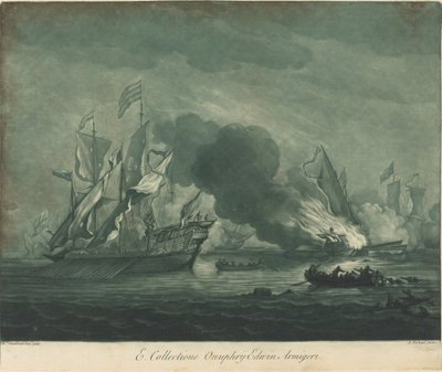Scena wysyłki z kolekcji Onuphrija Edwin autorstwa Elisha Kirkall after Willem van de Velde the Elder