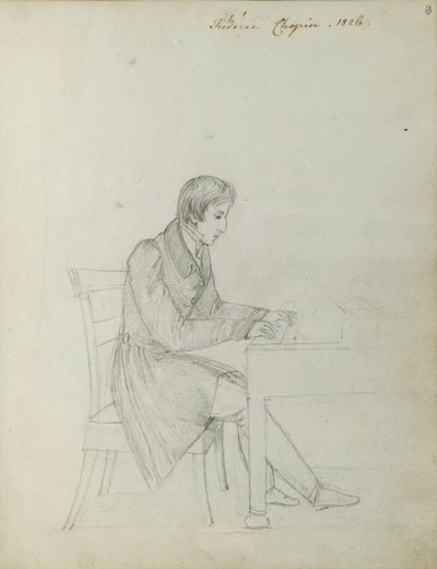 Fryderyk Chopin przy fortepianie autorstwa Eliza Radziwiłłówna
