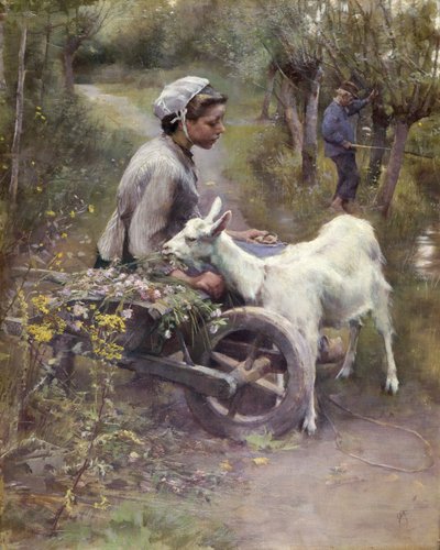 Jean, Jeanne i Jeannette, exh.1892 (olej na płótnie) autorstwa Elizabeth Adela Stanhope Forbes