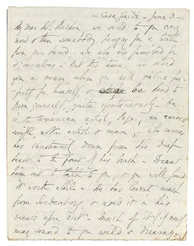 Autograf listu do Johna Ruskina, Casa Giudi, Florencja, 3 czerwca 1859 r. autorstwa Elizabeth Browning