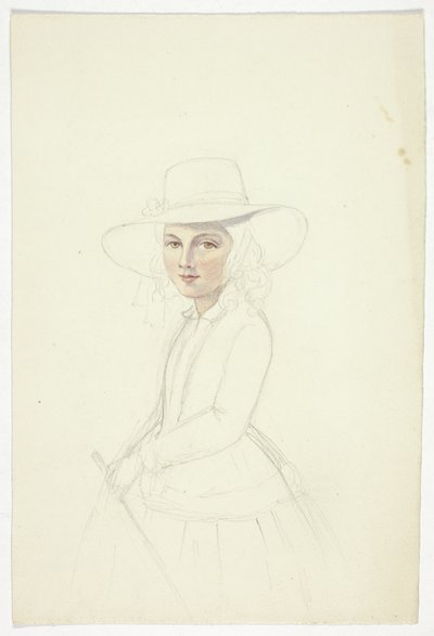 Portret młodej dziewczyny w kapeluszu i uprawie autorstwa Elizabeth Murray