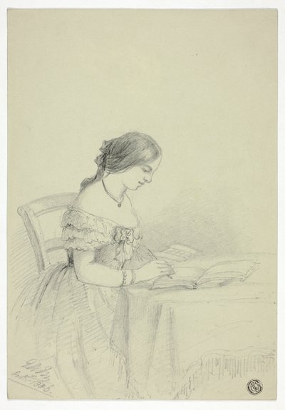 Kobieta akwarelowa (prawdopodobnie autoportret) autorstwa Elizabeth Murray