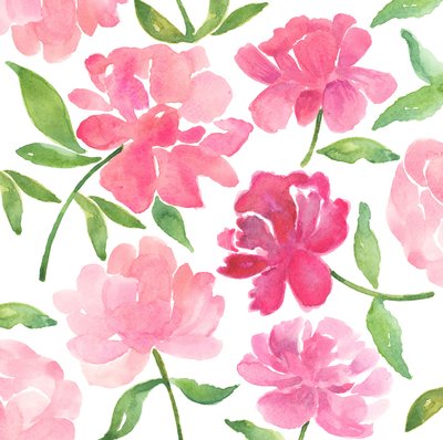 Piwonie, 2018 (akwarela) autorstwa Elizabeth Rider
