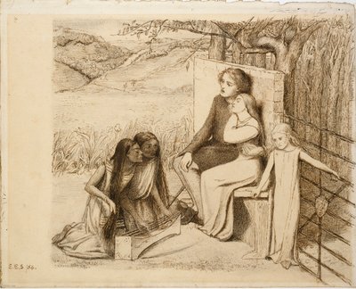 Dwoje Kochanków, 1854 autorstwa Elizabeth Siddal