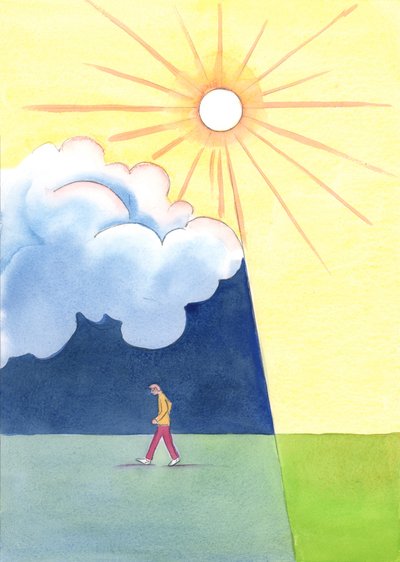 Osoba, która odrzuca Boga, wchodzi w duchową ciemność, 2003 (w/c na papierze) autorstwa Elizabeth Wang