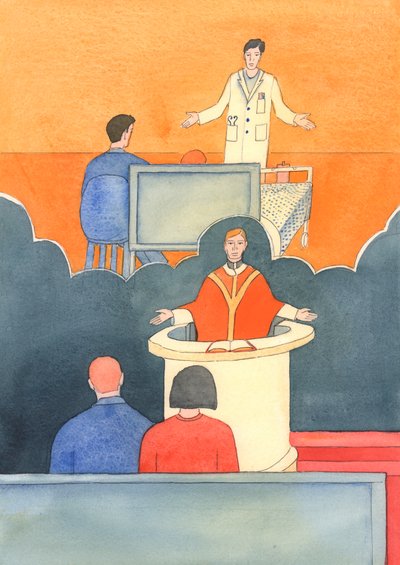 Chirurg, który stawia poważną diagnozę, czasami ma niewielką nadzieję na wyleczenie, 2003 (w/c na papierze) autorstwa Elizabeth Wang