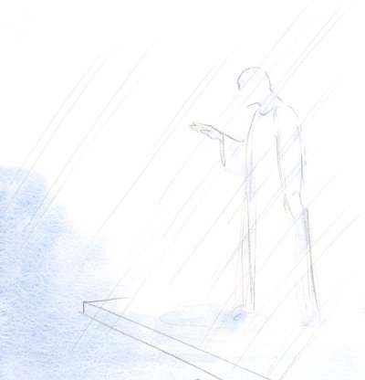 Jak ksiądz uczynił święty znak krzyża i udzielił nam swego błogosławieństwa, tak samo Chrystus arcykapłan., 2001 (w/c na papierze) autorstwa Elizabeth Wang