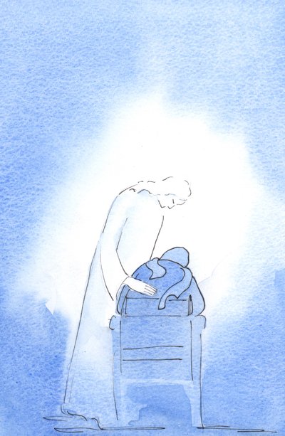 Na Wigilię Paschalną Chrystus pochylił się nad moim krzesłem, pokazując, jak bardzo zachwycony, 2003 (w/c na papierze) autorstwa Elizabeth Wang