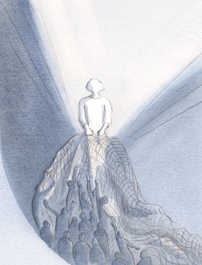 Na Mszy, jak rybak, Jezus wciąga do swego Królestwa tych, którzy Go miłują, 2001 (w/c na papierze) autorstwa Elizabeth Wang
