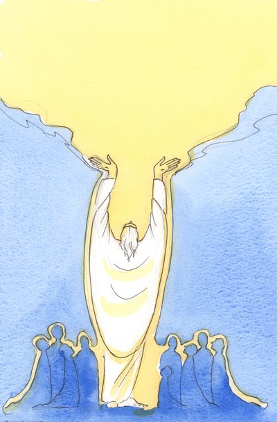 Ponieważ Jezus Chrystus jest Bogiem tak samo jak człowiekiem i jest obecny pośród nas na Mszy Świętej 2003 (w/c na papierze) autorstwa Elizabeth Wang
