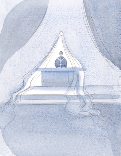 Chrystus zbliża się do Nieba – jak gdyby owinięty w delikatne płótno – tych, którzy spożywali Boski Pokarm na tym święcie, 2001 (w/c na papierze) autorstwa Elizabeth Wang