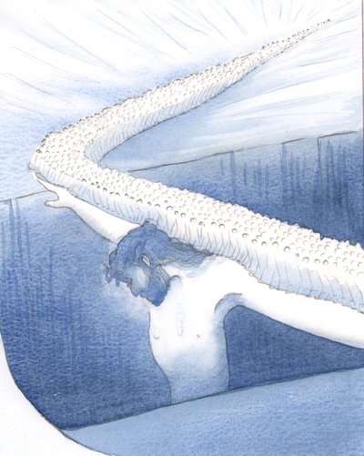 Chrystus jest naszym mostem do nieba - jedyna droga przez przepaść między życiem ziemskim a wieczną chwałą, 2000 (w/c na papierze) autorstwa Elizabeth Wang