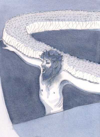 Chrystus jest naszym mostem do nieba - jedyna droga przez przepaść między życiem ziemskim a wieczną chwałą, 2000 (w/c na papierze) autorstwa Elizabeth Wang