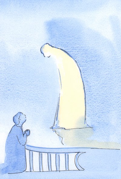 Chrystus jest czuły i miły, kiedy się do Niego zwracamy, 2002 (w/c na papierze) autorstwa Elizabeth Wang
