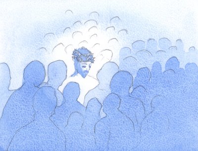 Chrystus lubi przychodzić do kochających serc w Komunii św. Gorzkie i pełne urazy serca sprawiają, że czuje się tak, jak czuł w Swej Świętej Męce, 2002 (w/c na papierze) autorstwa Elizabeth Wang
