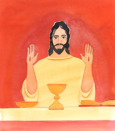 Chrystus pokazał mi swoją ofiarę raz na zawsze, kiedy został przybity do krzyża i umarł z powodu grzechu, 2000 (w/c na papierze) autorstwa Elizabeth Wang
