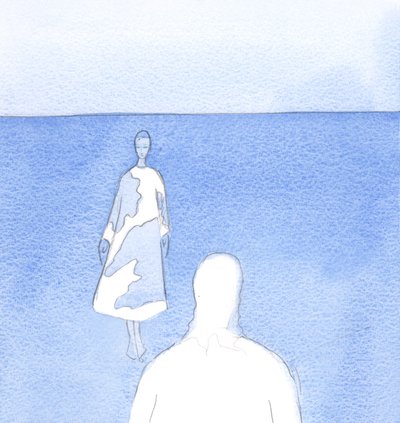 Chrystus pokazał mi plamy grzechu na pięknej „szacie”, jaką jest moja dusza, 2000 (w/c na papierze) autorstwa Elizabeth Wang