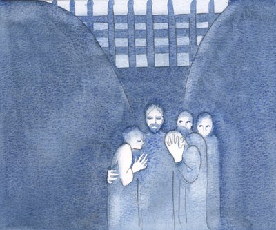 Chrystus Ukrzyżowany jest szczególnie bliski wszystkim, którzy cierpią za Niego, 2000 (w/c na papierze) autorstwa Elizabeth Wang