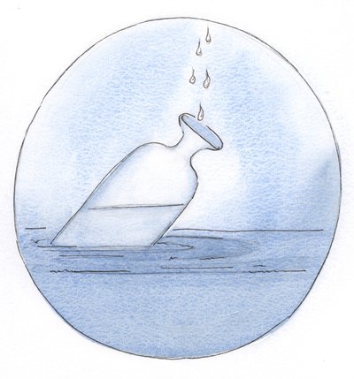 Czysta prawda Chrystusa przelewa się - widziałem - kropla po kropli w duszę, zgromadzoną w gotowości na wielkie wylanie., 2001 (w/c na papierze) autorstwa Elizabeth Wang