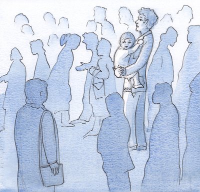 Bóg sprawił, że zobaczyłem każdą indywidualną duszę, każde cierpiące serce, 2000 (w/c na papierze) autorstwa Elizabeth Wang