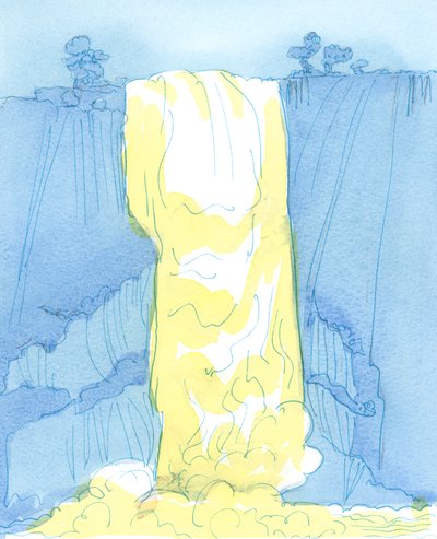 Boża miłość „spada” na nas nieustannie, jak z wodospadu, 2003 (w/c na papierze) autorstwa Elizabeth Wang