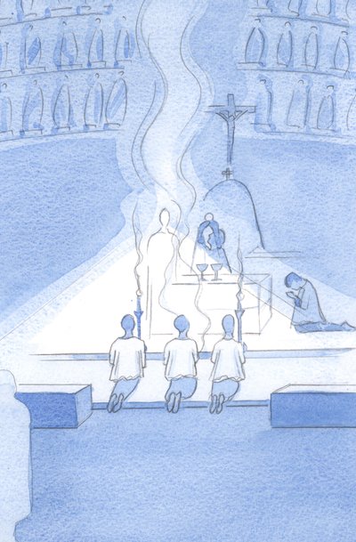 Jak szczęśliwy jest Chrystus, gdy został powitany z uroczystą i serdeczną czcią: przystoi Jego Boskości., 2001 (w/c na papierze) autorstwa Elizabeth Wang