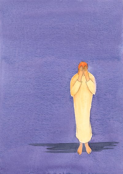 Jeśli wytrwamy w ciemności modlitwy, Bóg w końcu zaprowadzi nas do Swojego światła i mądrości, 2000 (w/c na papierze) autorstwa Elizabeth Wang