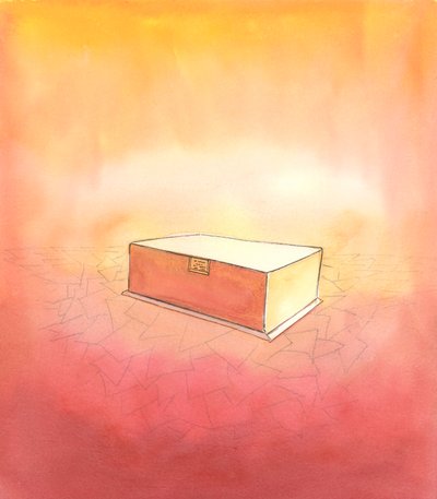 Jeśli uchylamy się od ofiary, powinniśmy zastanowić się nad prawdą, że wszystko, co cenimy na ziemi, zostanie oddane w chwili śmierci, 2003 (w/c na papierze) autorstwa Elizabeth Wang