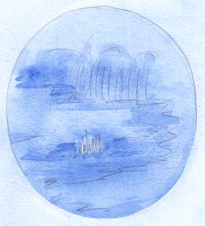 W sercu kogoś, kto naprawdę kocha Boga, małe słabości są jak „zabłocony obszar”, przez który wyłaniają się nowe pędy łaski, 2001 (w/c na papierze) autorstwa Elizabeth Wang