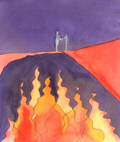 Dziełem miłosierdzia jest modlić się i głosić, aby ludzie, którzy są okrutni i bezmyślni wobec innych, nawrócili się przed śmiercią, 2005 (akwarela na papierze) autorstwa Elizabeth Wang