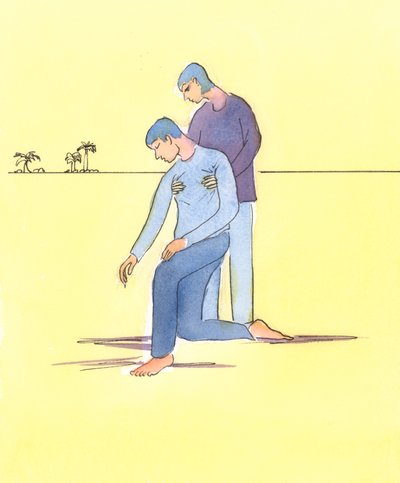 Nie zawsze wystarczy modlić się za kogoś w tarapatach, 2004 (w/c na papierze) autorstwa Elizabeth Wang